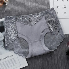 Women's Cotton Underwear Panties Sexy Lace Mid-Waist Hollow Female Briefs Hip Lift Underpants for Lady Lingerie Нижнее Белье