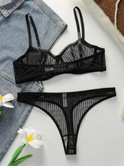 Women's Sexy Embroidered Lace Underwear With Steel Rims Push Up Breathable And Comfortable Close Fitting Underwear Set YS2864