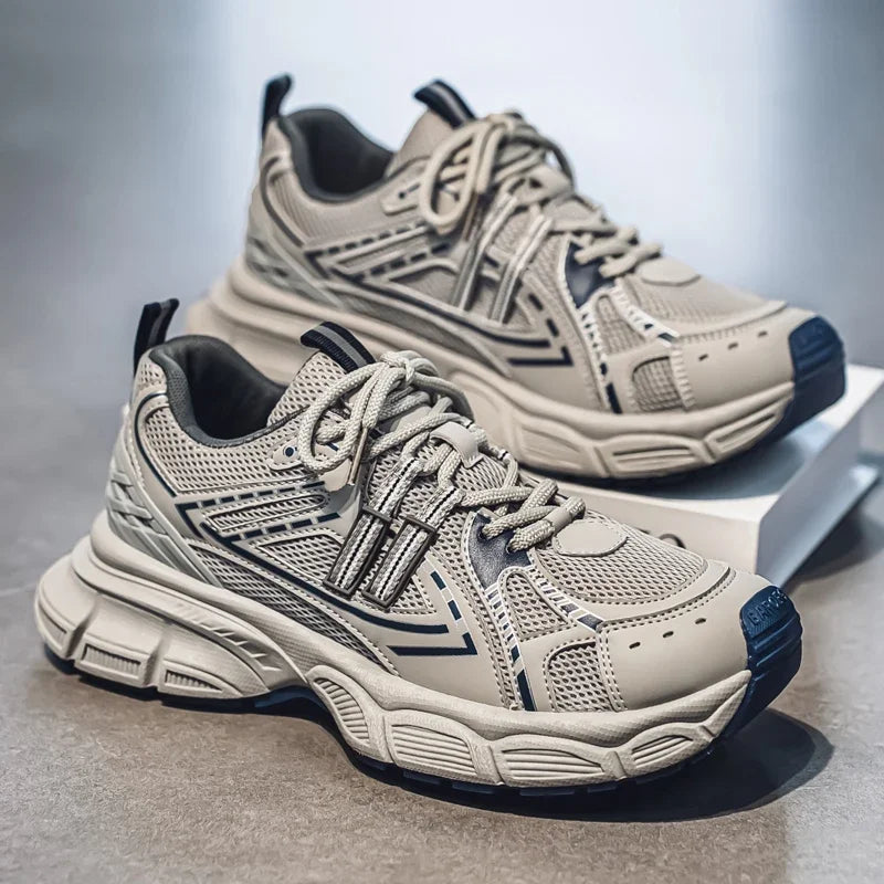 Men's Shoes Spring Leisure Breathable Men's Lightweight Thick Sole Increase Trendy Sneaker New Running Sneakers Versatile