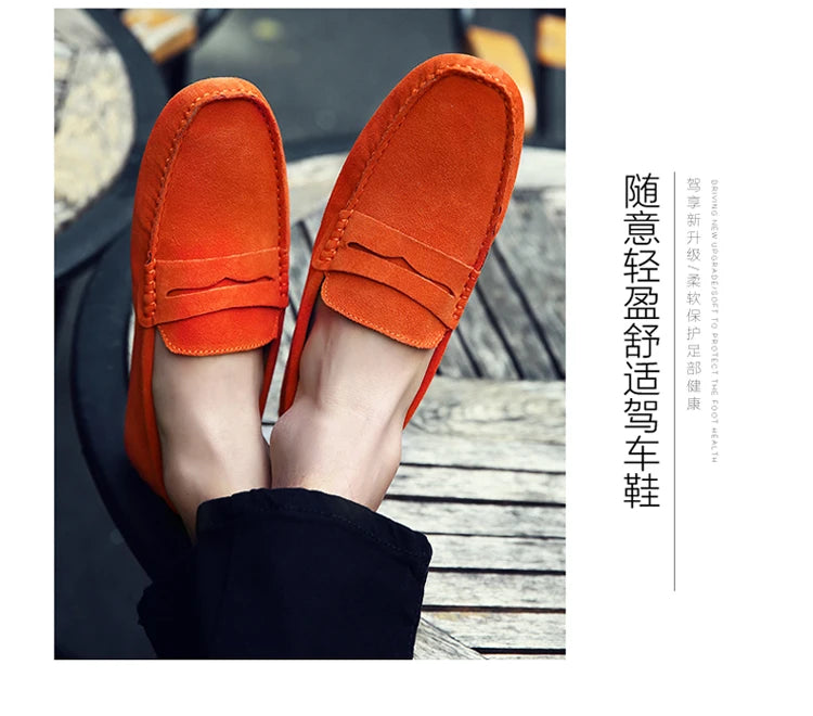 38-50 Shoes Men Casual Shoes Fashion Men Shoes Genuine Leather Men Loafers Moccasins Slip on Men Flats Male Driving Shoes