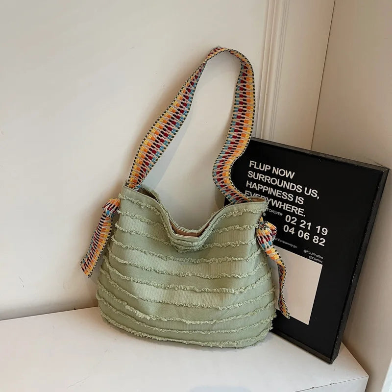 2025 Women Boho Straw Tote Bag Stylish Beach Shoulder Purse Spacious Woven Crossbody