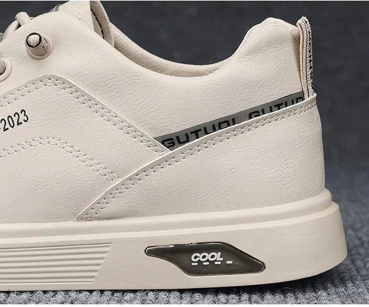 Men's Casual Walking Shoes Lightweight Flat Round Toe Trendy Lace-up New Sporty Style Four-season Color-blocked Board Shoes