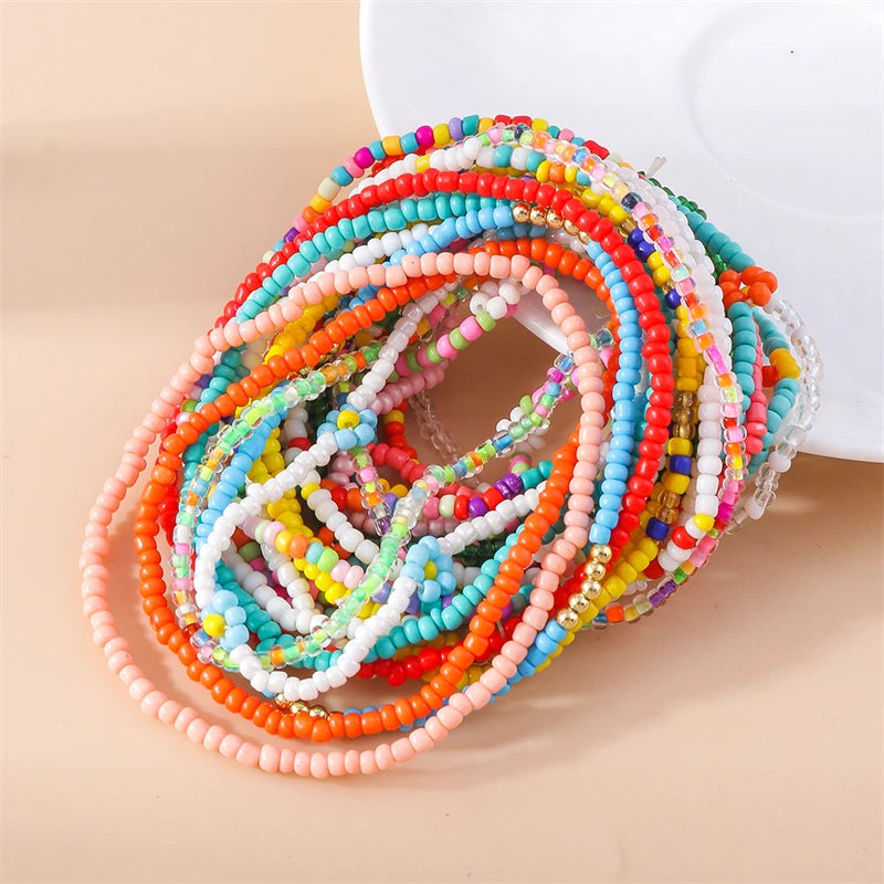 Bohemian Colorful Handmade Beads Anklets for Women Summer Beach Ankle Bracelet Foot Leg Chain Female Girls Jewelry Accessories