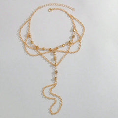 Summer Beach Accessories Feet Jewelry Fashion Simple Sexy Handmade Bead Chains Tassels Toe Foot Bracelet for Women1 Dollar Items