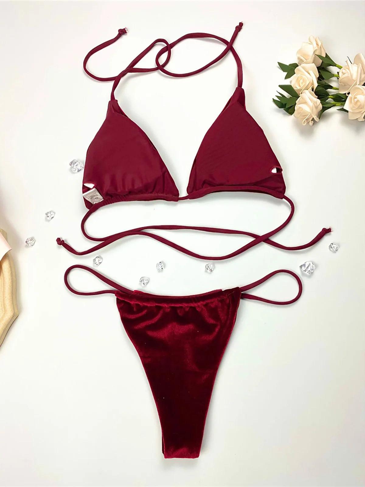 12 Colors Halter High Leg Cut Padded Bikini Women Swimwear Female Swimsuit Two-pieces Bikini set Bather Bathing Suit Swim K5974