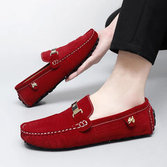 2025 New Men's Shoes Small Size Handmade Beanie Shoes 38 Casual 37 Frosted Loafers 36 Slip-On Shoes Driving Shoes for Men and Women