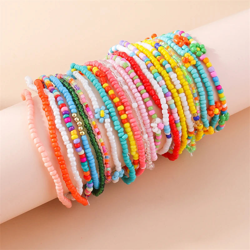 Bohemian Colorful Handmade Beads Anklets for Women Summer Beach Ankle Bracelet Foot Leg Chain Female Girls Jewelry Accessories