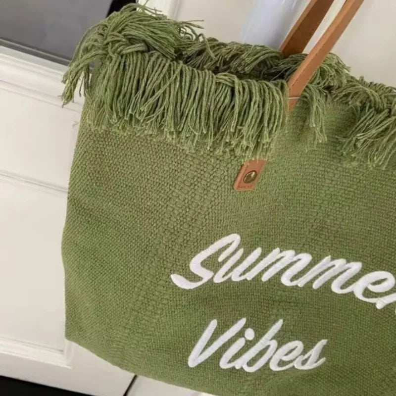 Canvas Women Handbags Large Tote Beach Bag Shopping Bags Underarm Shoulder Bag For Female Casual Top-Handle Bags
