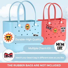 Rubber Beach Bag Accessories Charms - 3" Beach Charm Accessories for Rubber Beach Totes  Perfect Tote Accessories for Summer