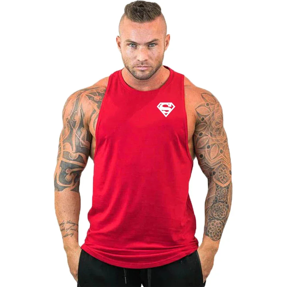 Men Bodybuilding Clothing Cotton Sleeveless Shirt Brand Gym Stringer Tank Top Man Fitness Vest Singlet Sportwear Workout Tanktop
