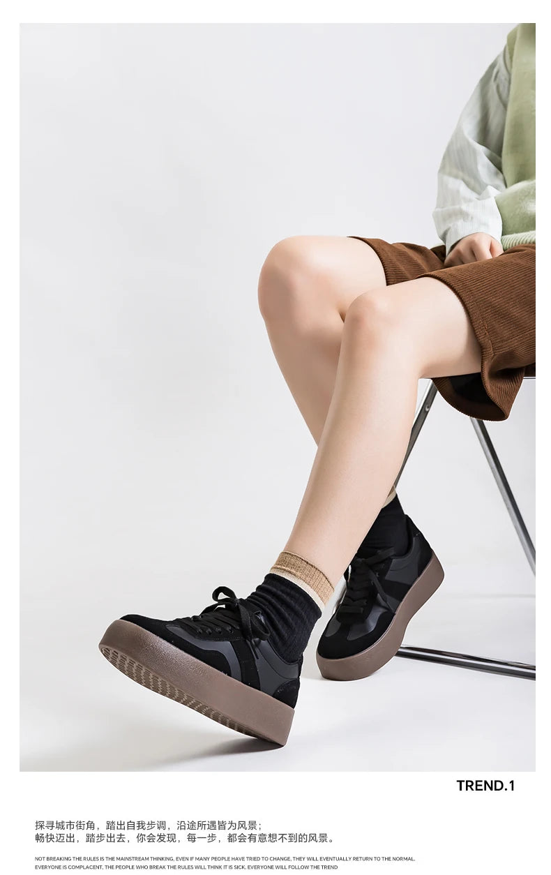 Men's and Women's Fashionable Casual Sports Shoes, Versatile Thick-soled Platform Shoes, White Sneakers, Autumn Training Shoes