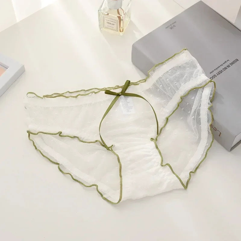27.Sexy Underwear women Transparent Low-Rise Lace Panties Female Underpants Intimates Lingerie L-XL Women Briefs