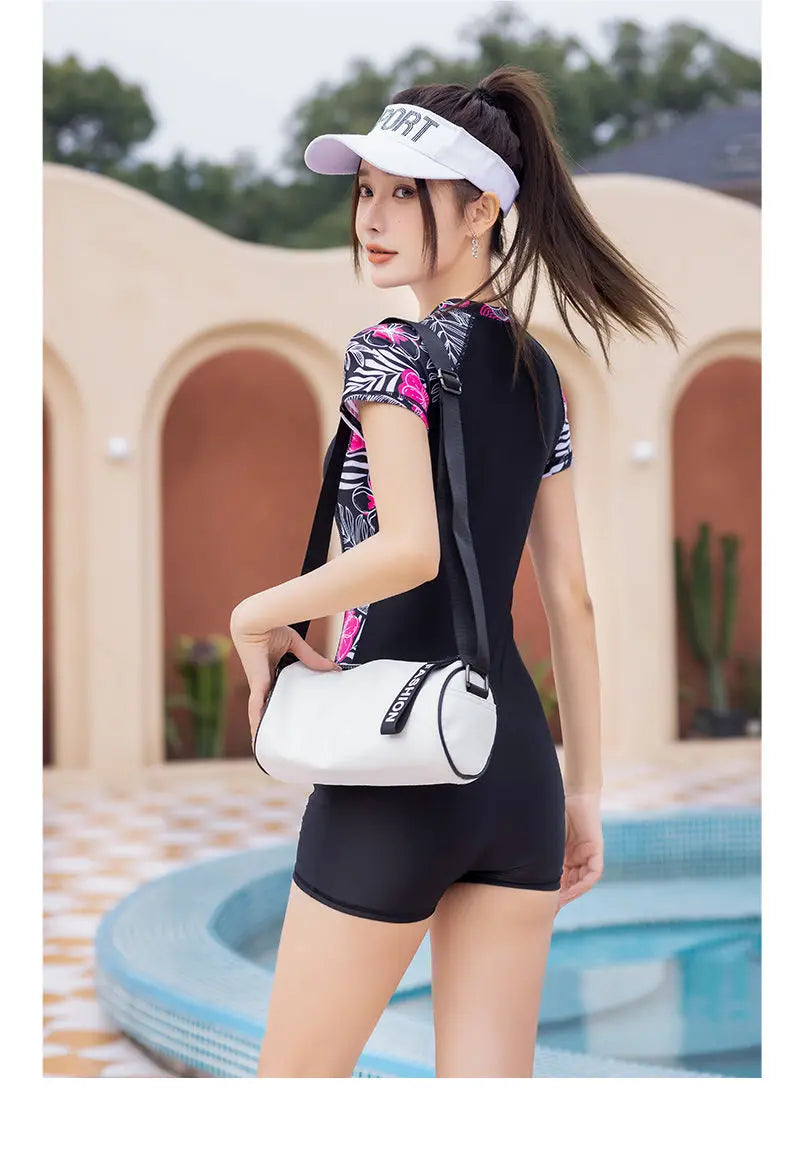 Middle-aged Elderly Mothers Professional Racing One-piece Large-size Swimsuit Women Sports Slim Students Hot Spring Swimsuit