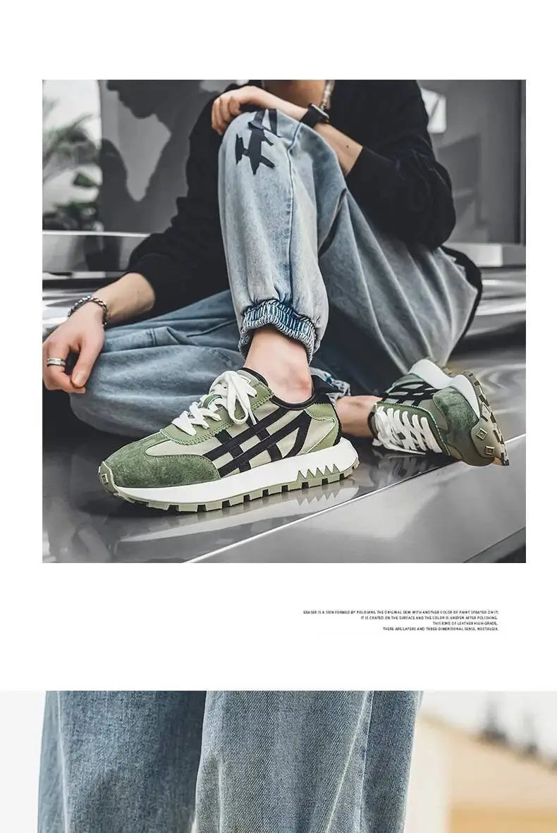 2025 New Men's Shoes Fashionable Versatile Casual Sports Lightweight Non-slip Breathable Shoes With Thick Soles For Men