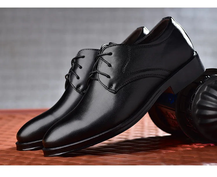 Men Dressing Shoes Formal for Men's Casual Shoe Leather Social Wedding Designer Pointed Toe Black Office Winter Shoes Brand 2024