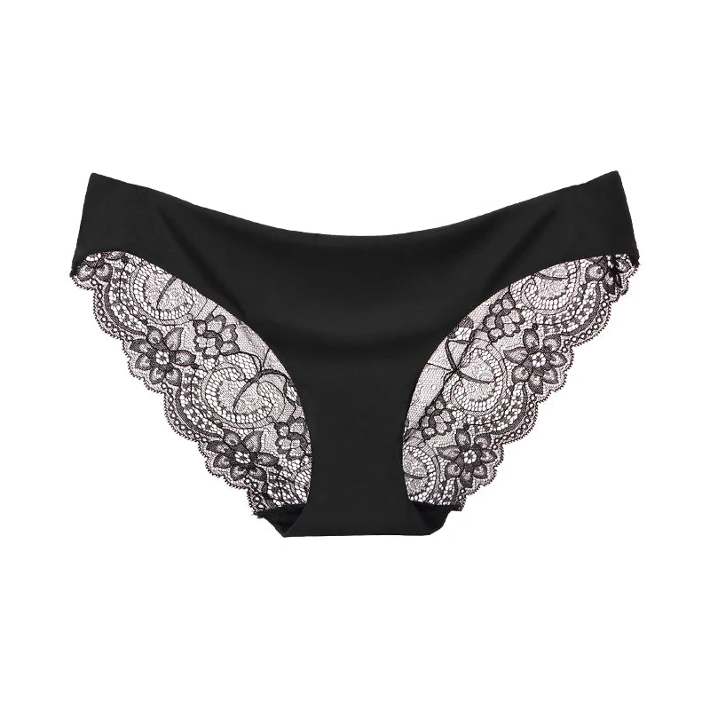 Women's Invisible Underwear Spandex Crotch Intimate Women Sexy Lace Panties Ladies Seamless Pantys Underpants Plus Size Lingerie