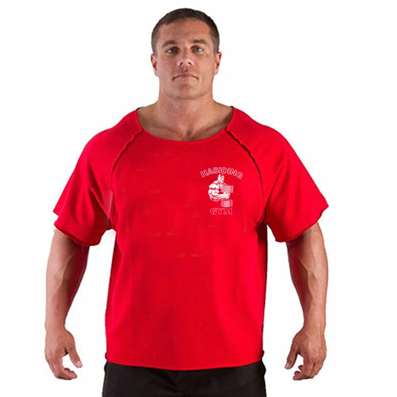 New Hot Sale Men Printed T Shirts Breathable Loose Running Shirt Cotton Tees Bodybuilding Singlet Fitness GYM POWERHOUSE T Shirt