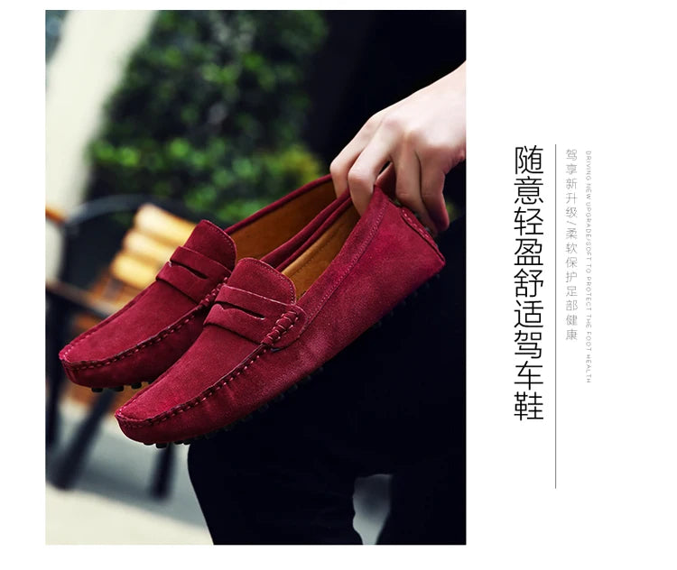 38-50 Shoes Men Casual Shoes Fashion Men Shoes Genuine Leather Men Loafers Moccasins Slip on Men Flats Male Driving Shoes