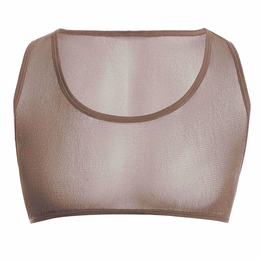 See Through Mesh Tank Top For Men Under Shirt Muscle Crop Top Sleeveless U Neck Vest For Sports And Workout Sessions