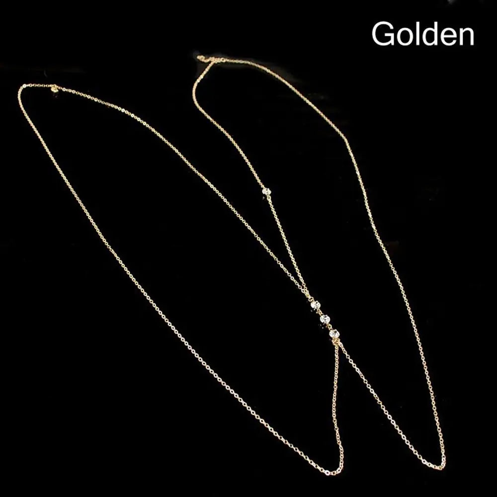 Bijoux Beach Harness Pendant Necklace Simple Chain Women Accessories Bikini Crossover Waist Belly Harness Body Chain Necklace
