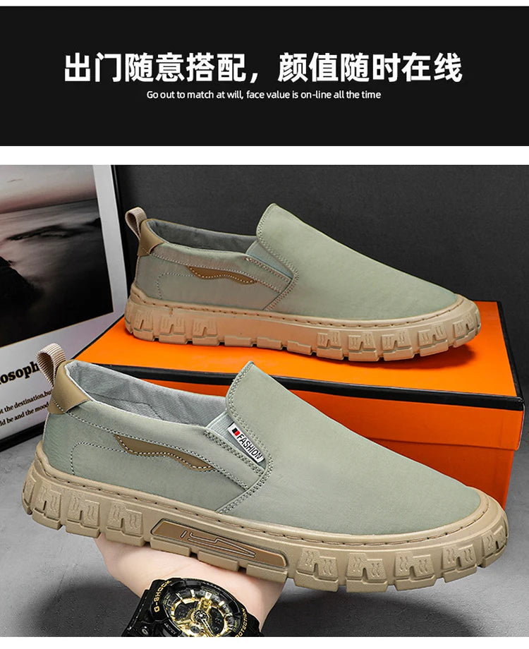 Men's shoes - Autumn thick-soled casual lightweight thick-soled loafers with leather upper, sport shoes