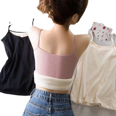 נשים חורף חם תחתונים מוצק צבע תרמי מזדמן Nightwear סקסי גמישות נשית דקה קטיפה חולצת טריקו ללא שרוולים חולצות
