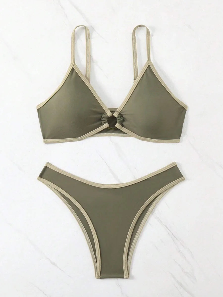 Micro Bikini Halter Swimsuit For Women 2025 Sexy Swimwear Brazilian Bikini Set Thong Biquini Swim Suits Blue Beachwear Female