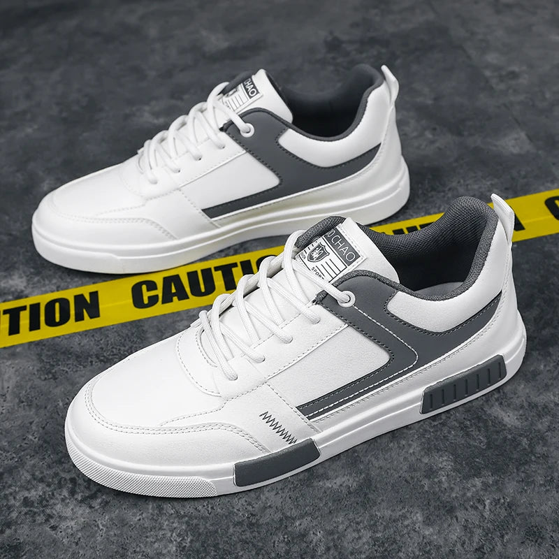 Men's shoes autumn new student board shoes leather surface fashionable sports and leisure shoes outdoor walking shoes large size