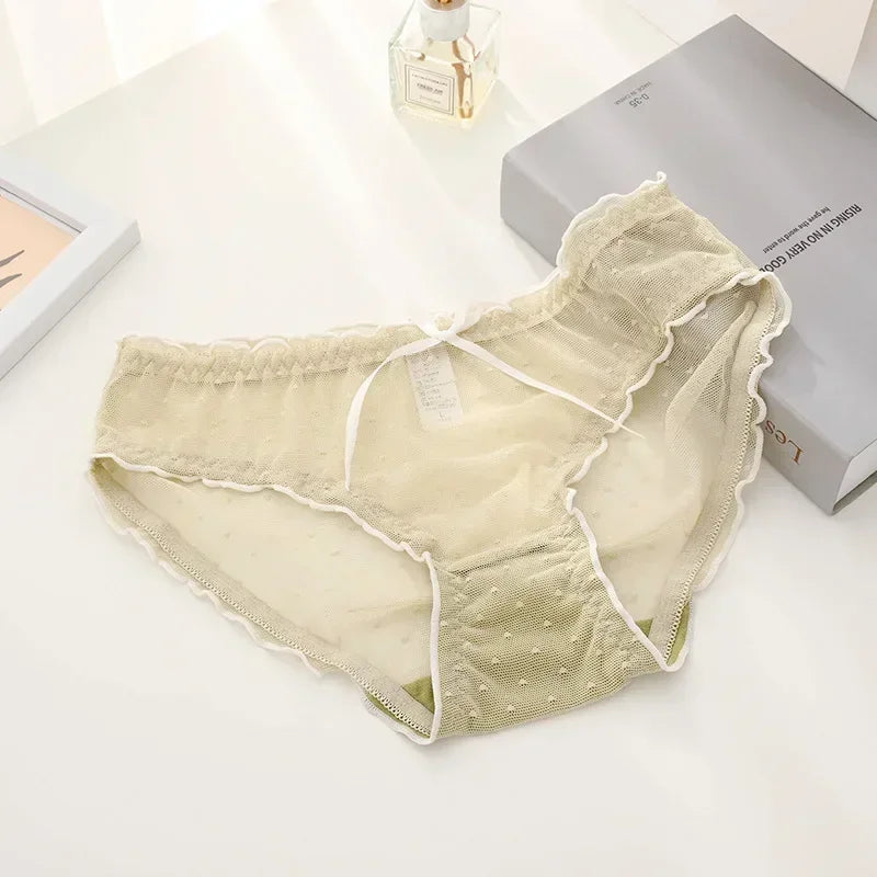 27.Sexy Underwear women Transparent Low-Rise Lace Panties Female Underpants Intimates Lingerie L-XL Women Briefs