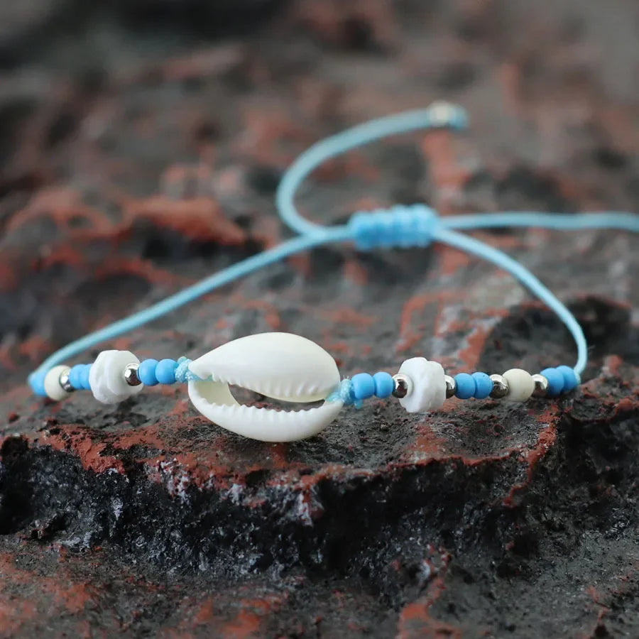 Bohemian Adjustable Handmade Bracelet With Ocean Shell For Women Beach Surfing Leisure Accessories Available In Multiple Colors