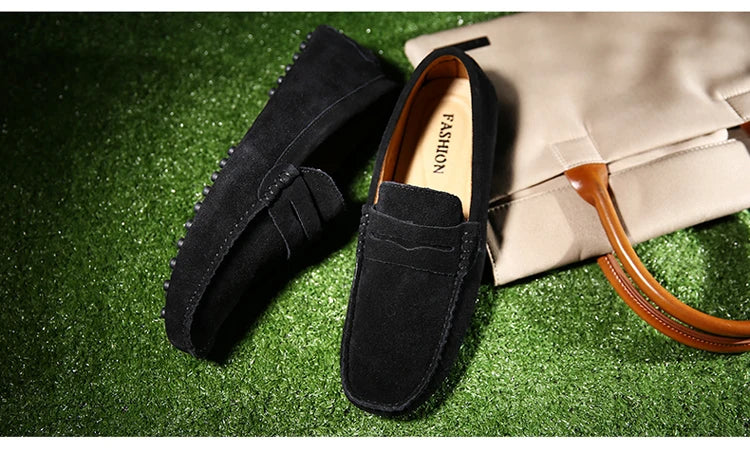 38-50 Shoes Men Casual Shoes Fashion Men Shoes Genuine Leather Men Loafers Moccasins Slip on Men Flats Male Driving Shoes