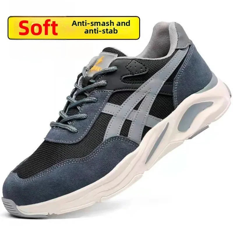 New Lightweight and Breathable Labor Protection Shoes for Men and Women  Anti Smashing and Anti Piercing Steel Toe Safety Shoes