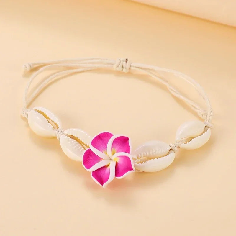 2025 Summer New Boho Shell Handmade Braided Ankle Bracelets for Women Beach Anklets Jewelry Accessories Gifts
