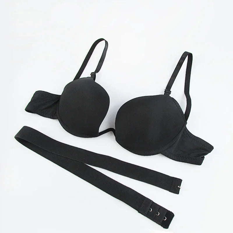 Sexy Women Lingerie U Backless Bras Underwear Deep V Low Cut Push Up Bra Intimates ECMLN Female Breathable Bralette