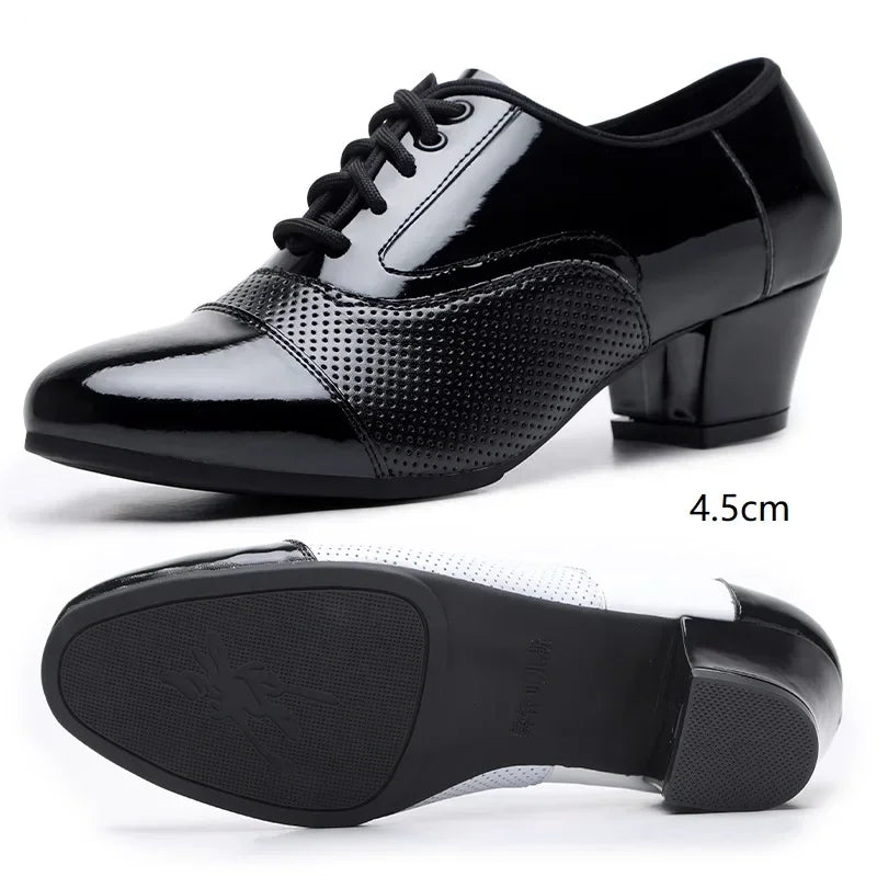 Modern Dance Shoes For Men Soft Performance Leather Breathable Social Latin Dance Square Formal Dress Jazz Dance Shoes Sneakers