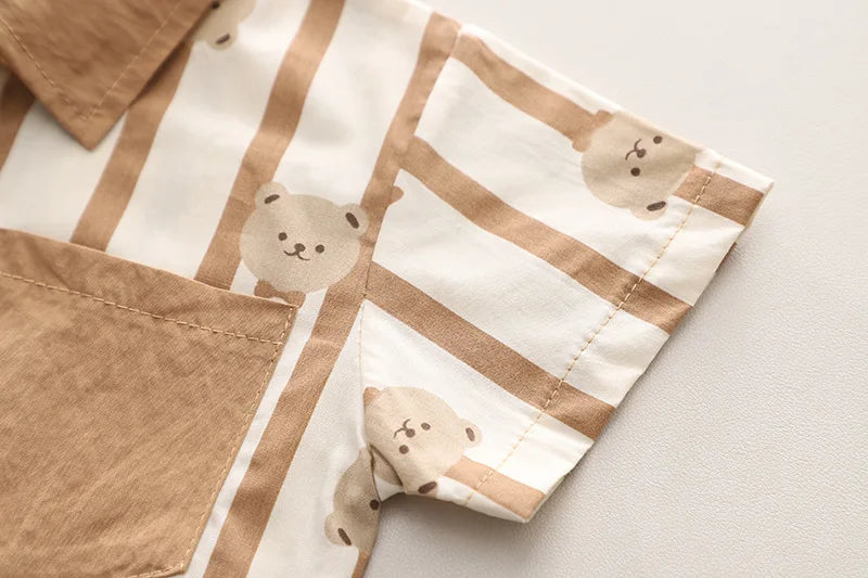 Baby Boy Clothes Set T-Shirt+Shorts Kids Boy Summer Clothing Set Cute Cartoon Bear Outfit Set Infant Toddler Tee Shirt Pants