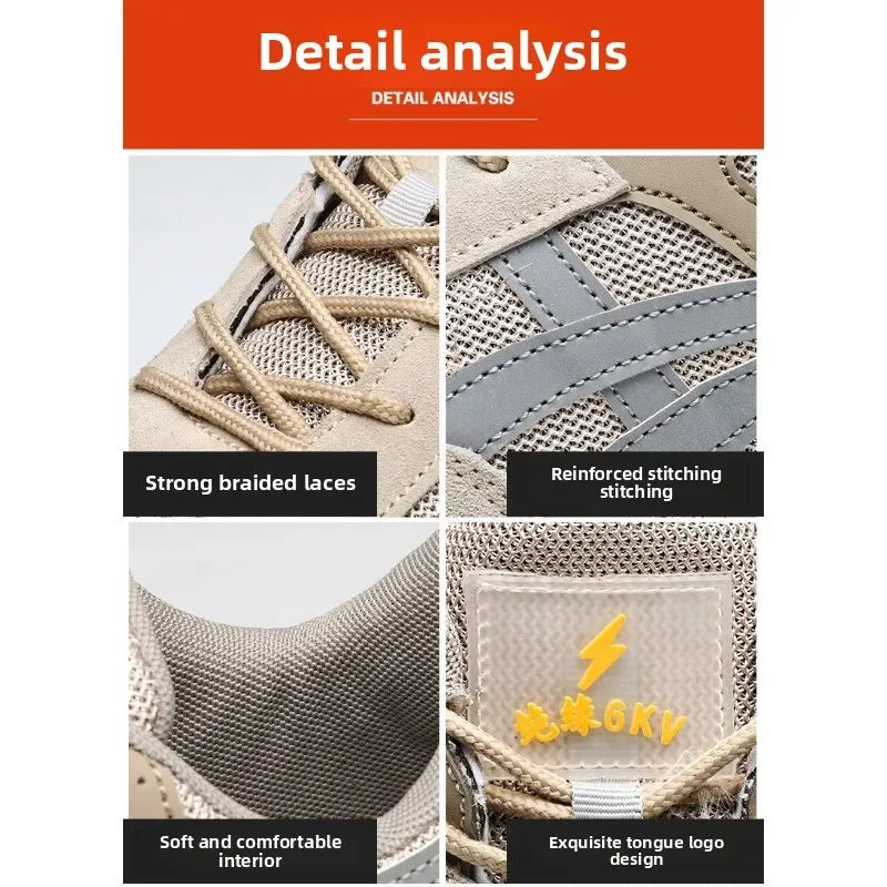 New Lightweight and Breathable Labor Protection Shoes for Men and Women  Anti Smashing and Anti Piercing Steel Toe Safety Shoes