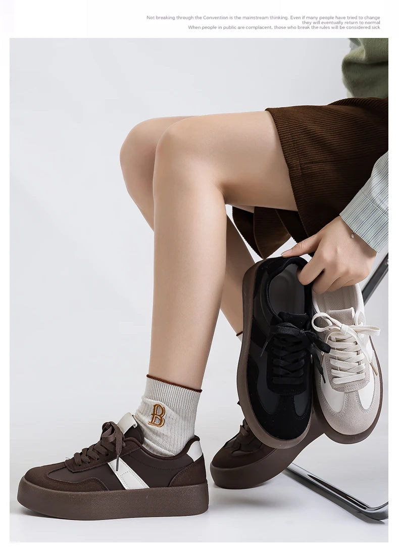 Men's and Women's Fashionable Casual Sports Shoes, Versatile Thick-soled Platform Shoes, White Sneakers, Autumn Training Shoes