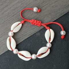 צמידי קרסול צדף לנשים קיץ צמיד יחף חוף אוקיינוס ​​​​צבעוני קשר מתכוונן בוהמי אביזרי תכשיטי מתנות