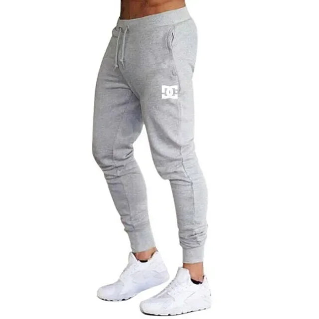 Men's fleece fashion printed logo pants, jogging pants, jogging pants, side pockets, elastic, comfortable, warm, daily casual