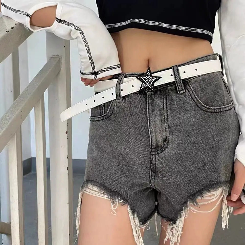 Accessories Width Waist Belt Retro Y2k Waist Strap Corset Belt Adjustable Waistband Women Waist Belt Star Buckle Belt