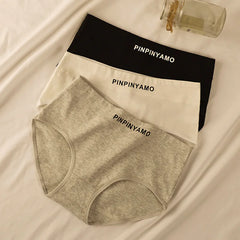 Atmungsaktive, bequeme Damen-Baumwollunterwäsche mit antiviralem Zwickel und Buchstabenprint