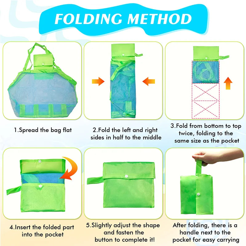 Handbag Beach Shoulder Bag Mesh Shell Bag Beach Essential Bag Beach Toy Handbag