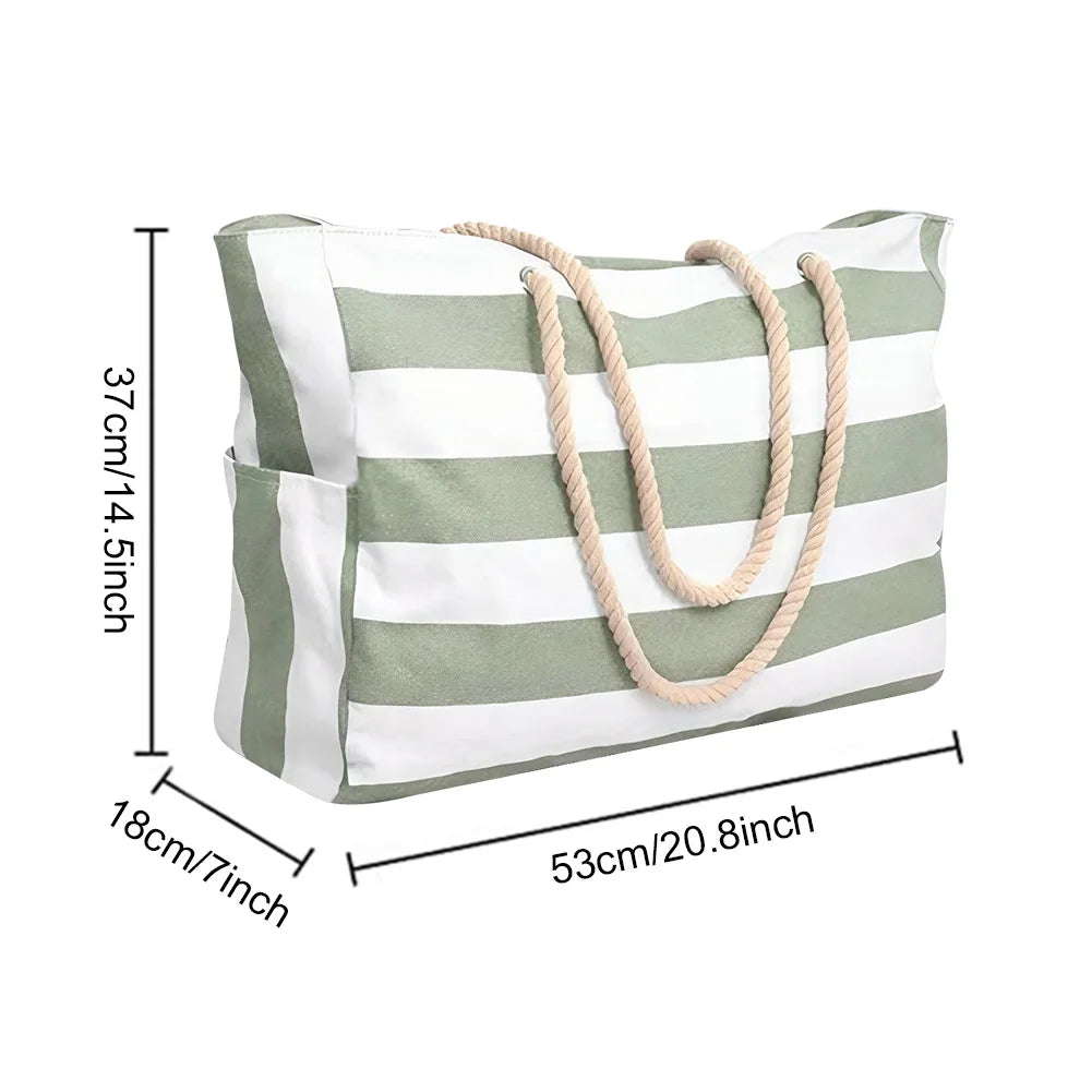 Beach Bags for Women Large Waterproof Beach Tote Bag with Zipper Travel Shoulder Bags Sandproof Swim Pool Large Tote Bag