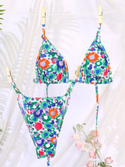 Miyouj Triangel-Bikini-Set, bedruckter Badeanzug, sexy Bademode, Damen-Badeanzug, Bandagen-Strandmode, Mujer Biquini String-Badeanzüge.