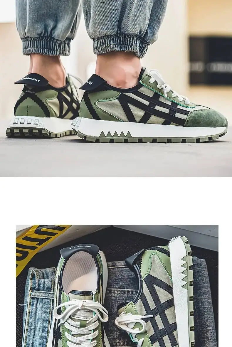 2025 New Men's Shoes Fashionable Versatile Casual Sports Lightweight Non-slip Breathable Shoes With Thick Soles For Men
