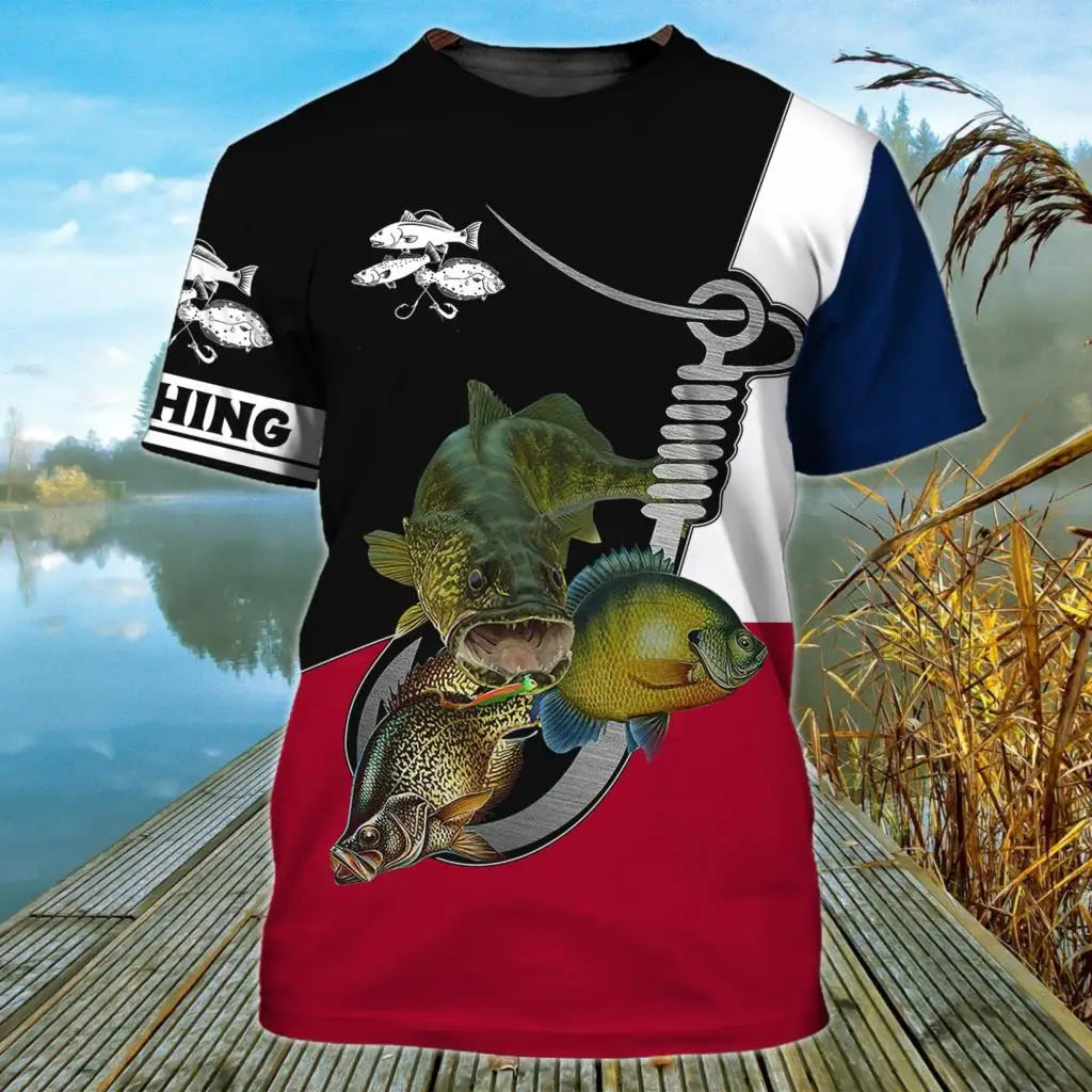 Summer Men's T-shirt Carp Fishing 3D Print T-shirt Men Fashion T-shirts Kids Hip Hop Tops Tees Men's Clothing Y2k Tops Boy