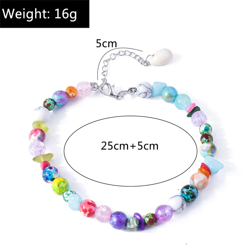 Bohemian Colorful Handmade Beads Anklets for Women Summer Beach Ankle Bracelet Foot Leg Chain Female Girls Jewelry Accessories