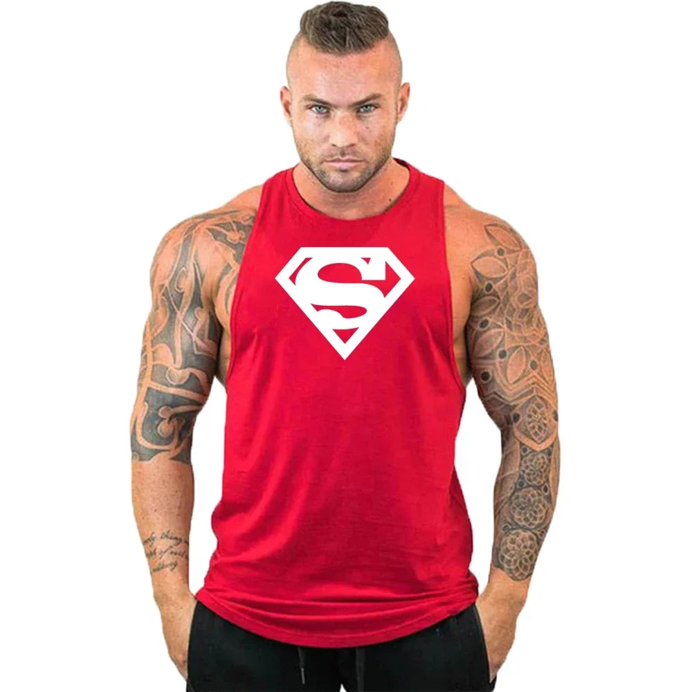 Men Bodybuilding Clothing Cotton Sleeveless Shirt Brand Gym Stringer Tank Top Man Fitness Vest Singlet Sportwear Workout Tanktop