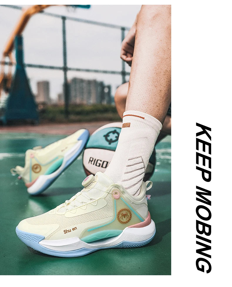 2025 Men'S And Women'S Basketball Shoes Lightweight Breathable Shock-Absorbing Anti Slip Daily Training Sports Shoes 36-45